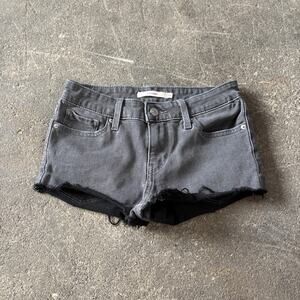 Levi's Cut Off Denim Jean Shorts Womens 25 Gray Black Faded 2" 711 Booty Y2K